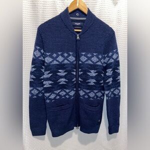 2/60$ Men’s JACK&JONES zipped knit navy blue Cardigan sz medium NEW without tags